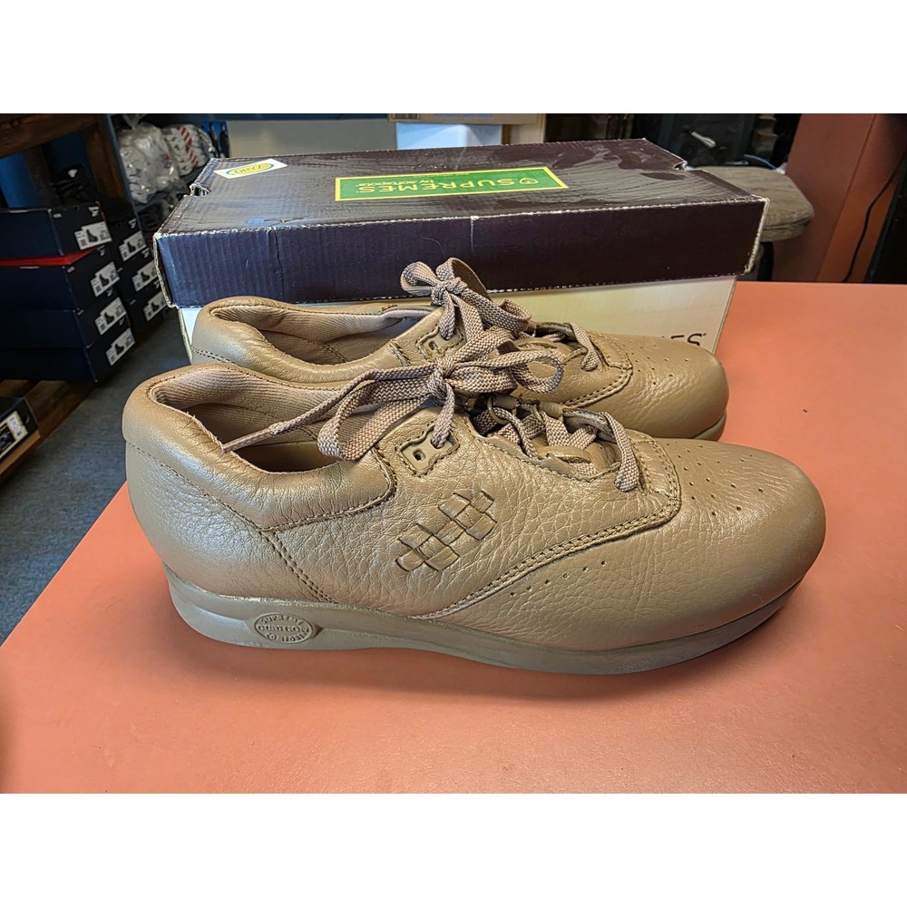 Softspots Supremes Marathon Taupe Leather Walking Shoes Womens 8.5 M 122406